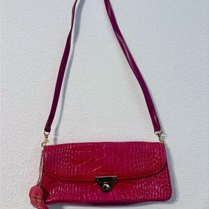 Giani Bernini 🩷PINK🩷 Croc Embossed Mini Leather Bag